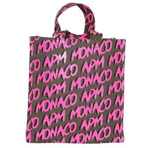 APM Monaco Canvas Tote Bag in Pink and Brown